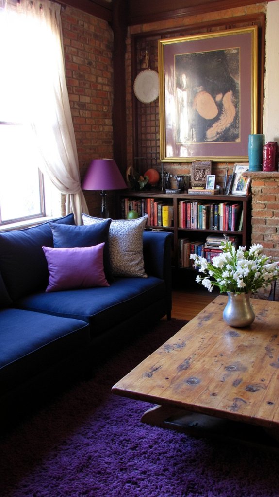 navy deep purple silver elegance