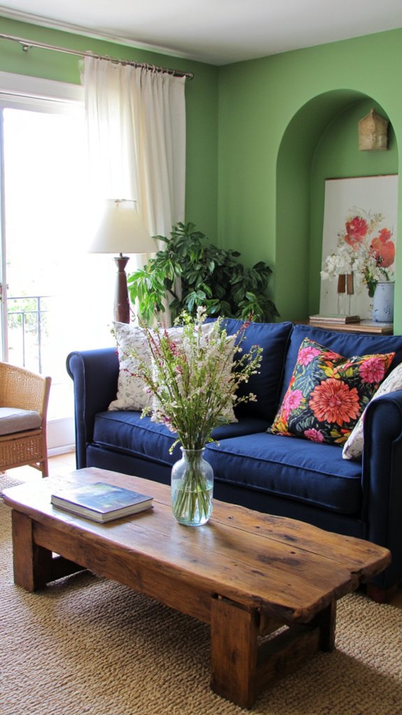 navy floral garden retreat