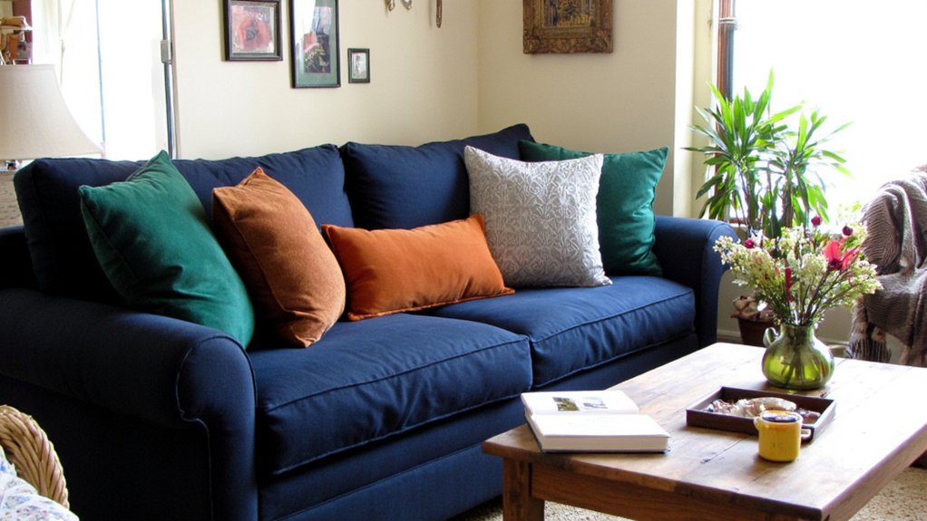 navy sofa color combinations