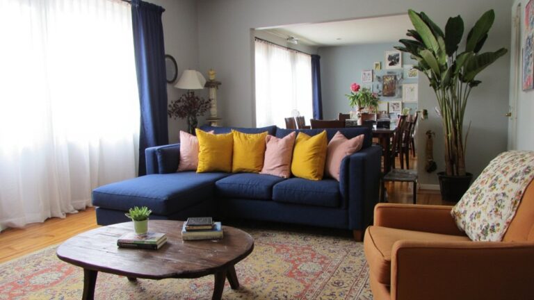 navy sofa living room ideas