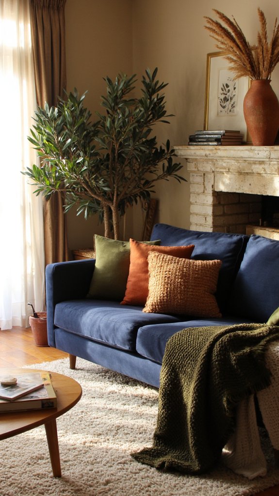 navy terracotta olive green