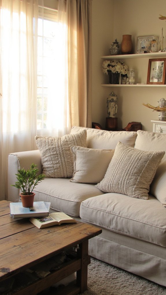 neutral curtains enhance softness