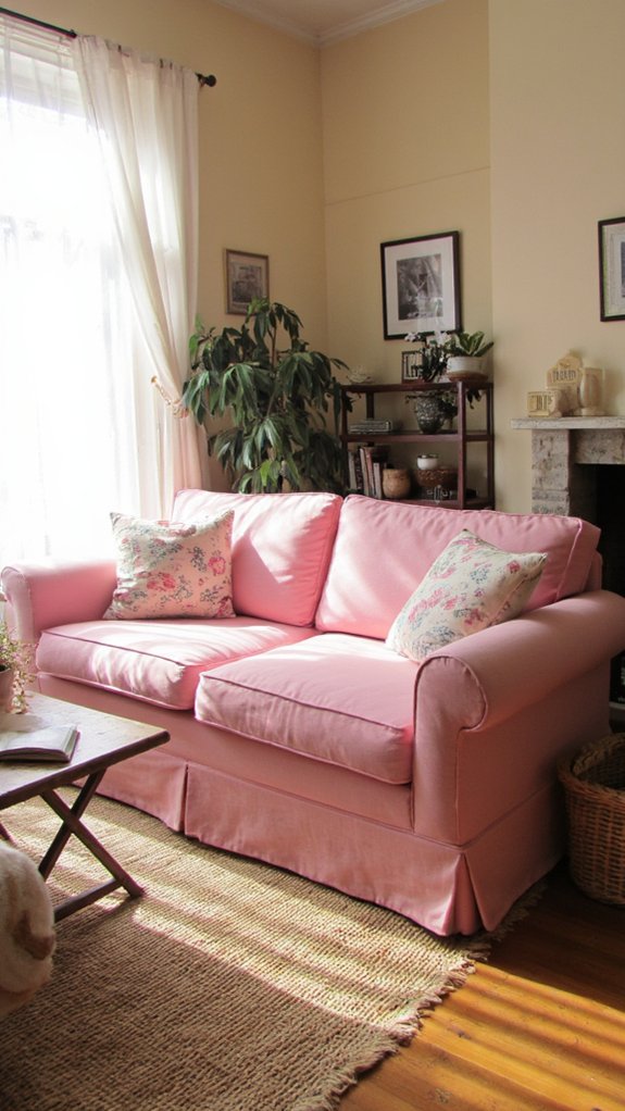 ombre pink sofa elegance
