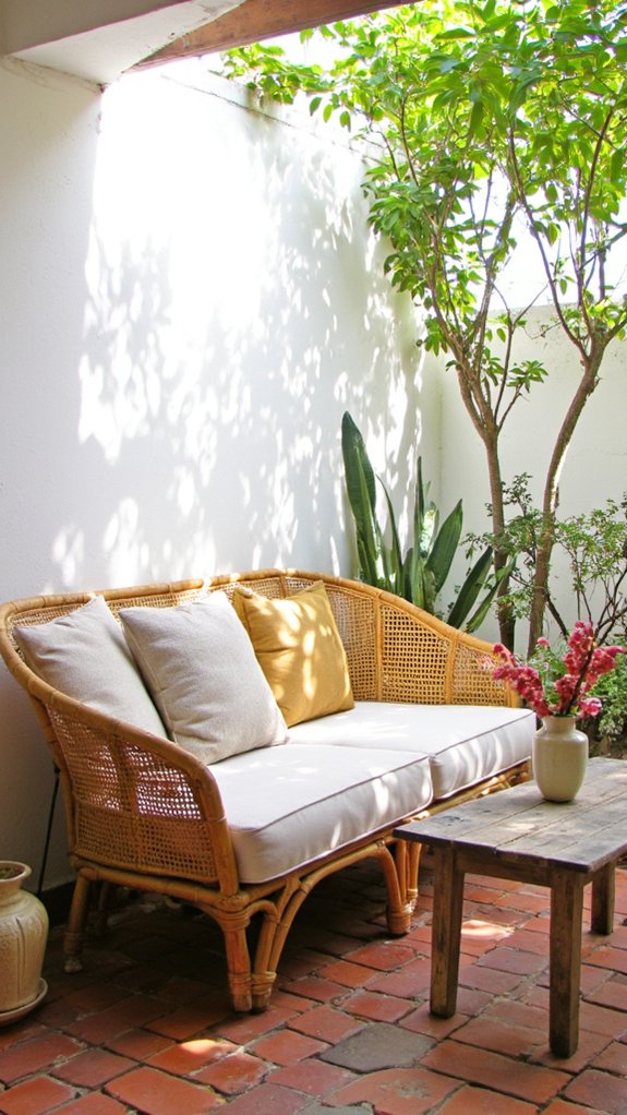 outdoor inspired rattan sofa