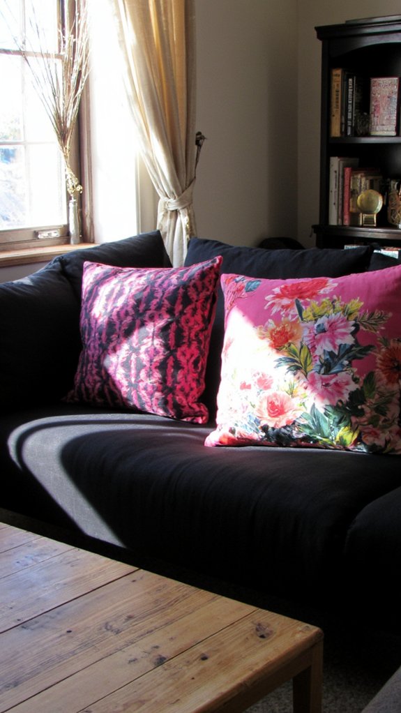 oversized pillows enhance aesthetics