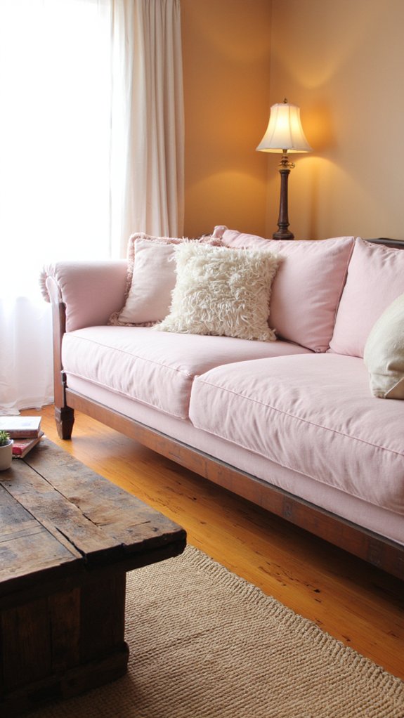 pale pink sofa charm