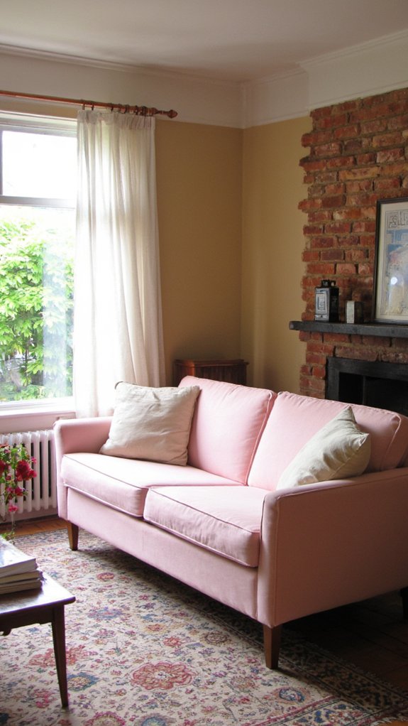 pastel pink sofa charm