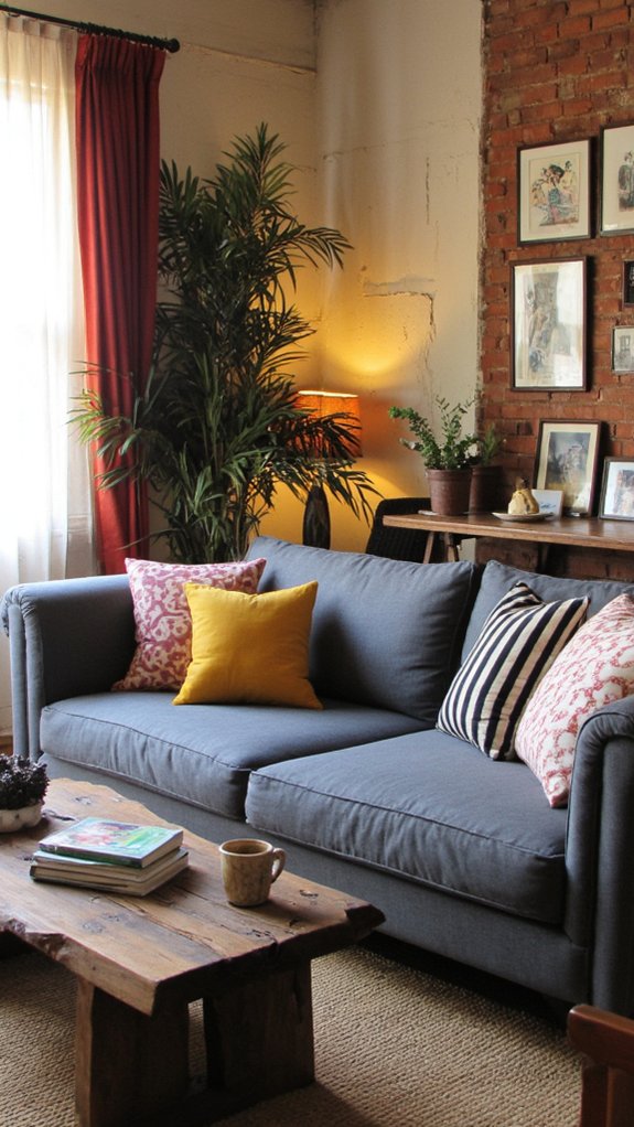 personalized grey sofa decor