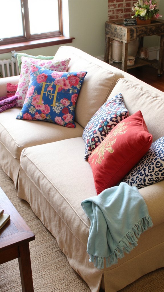 personalized monogram sofa pillows