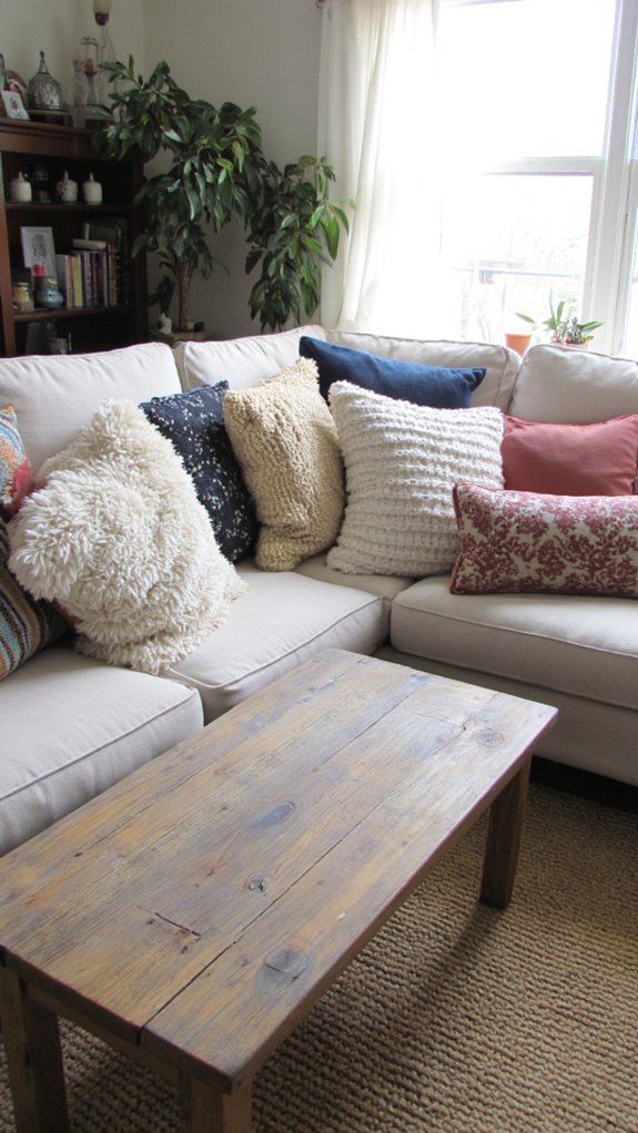 pillow arrangement refreshes space