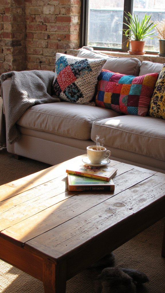 playful colorful patchwork pillows