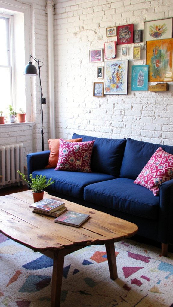 playful patterns brighten living room