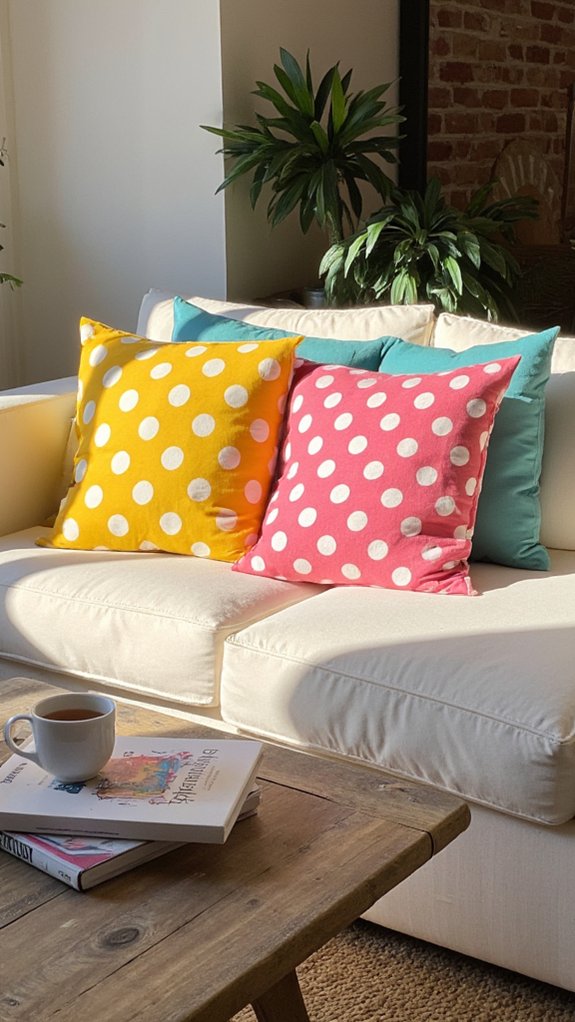 playful polka dot pillows