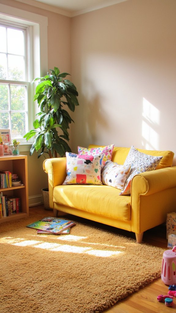 playful vibrant kid friendly sofa