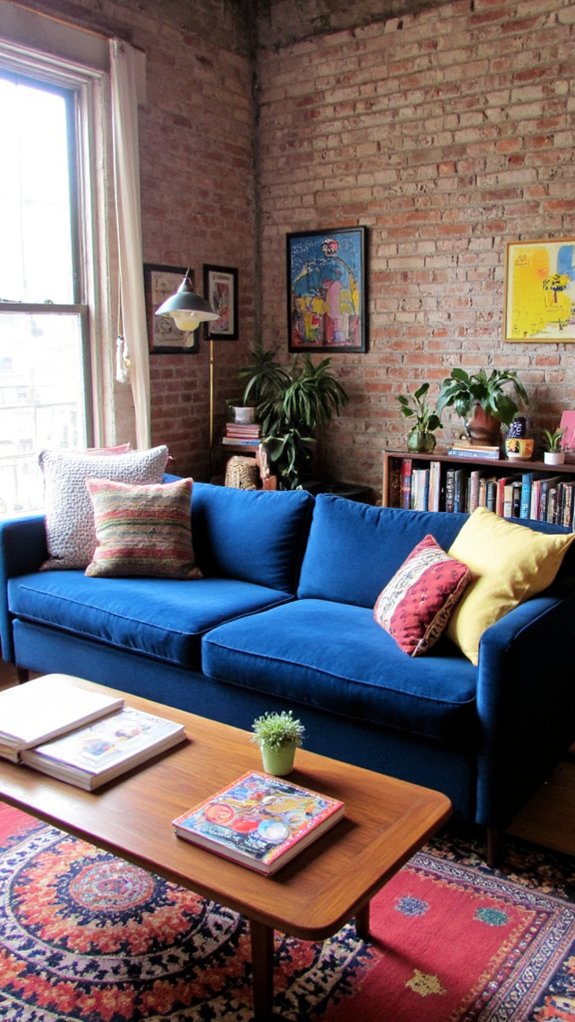 retro blue velvet elegance