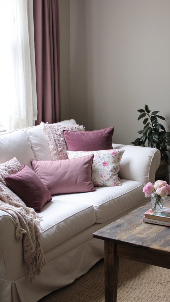 romantic mauves and pinks