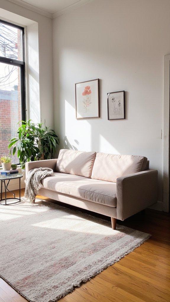 rug complements sofa colors