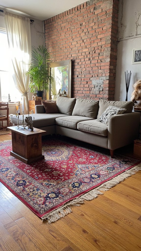 rugs enhance sofa aesthetics