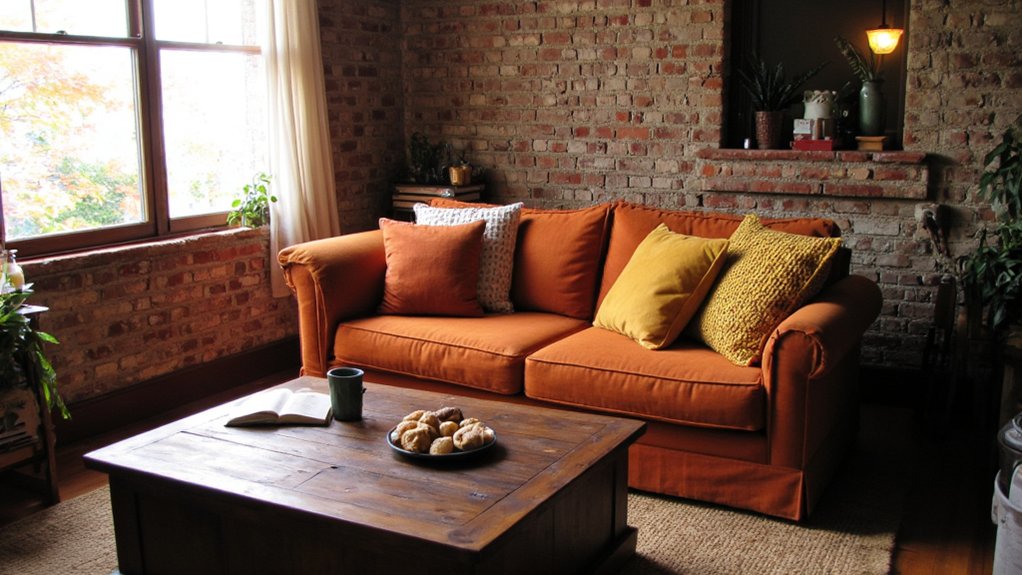rustic autumn sofa styling