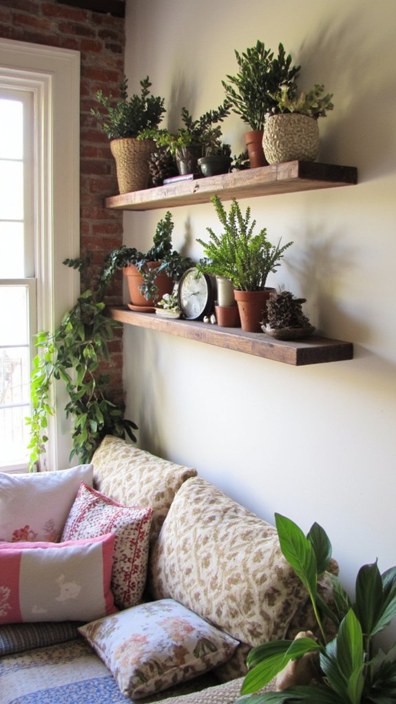 rustic diy wooden shelves