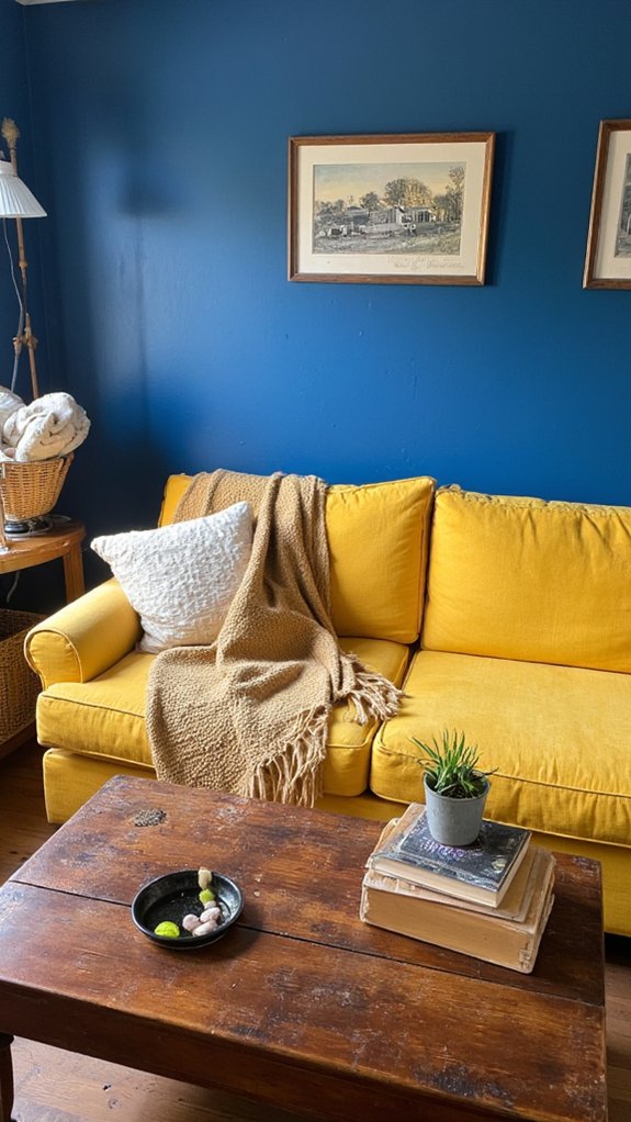 rustic yellow and blue