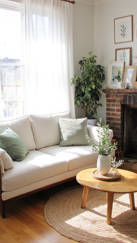 sage green tranquil living room