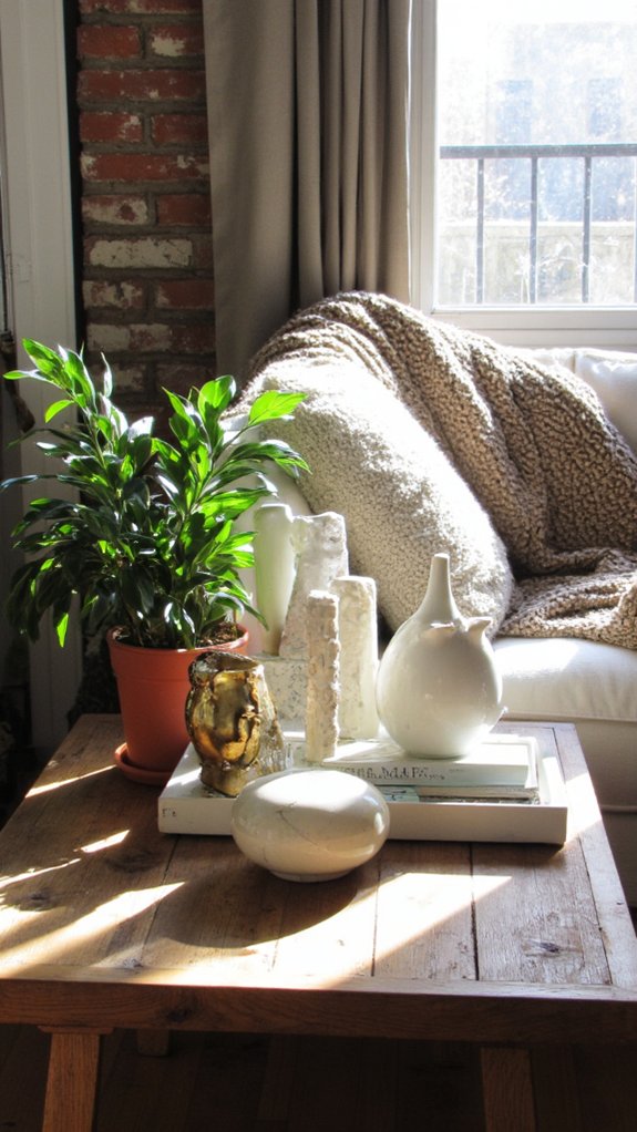 sculptural objects enhance decor