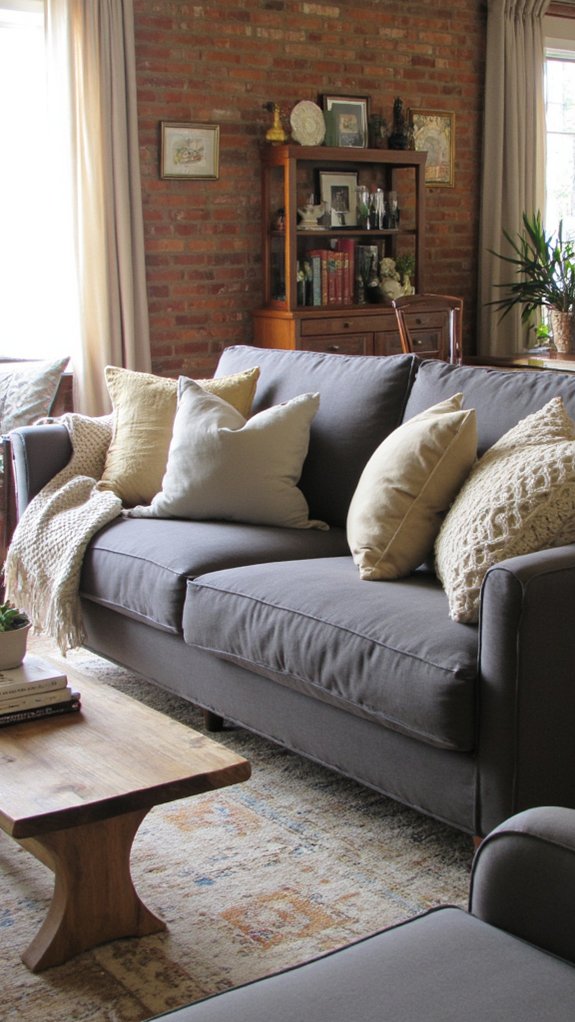 seasonal grey sofa refresh