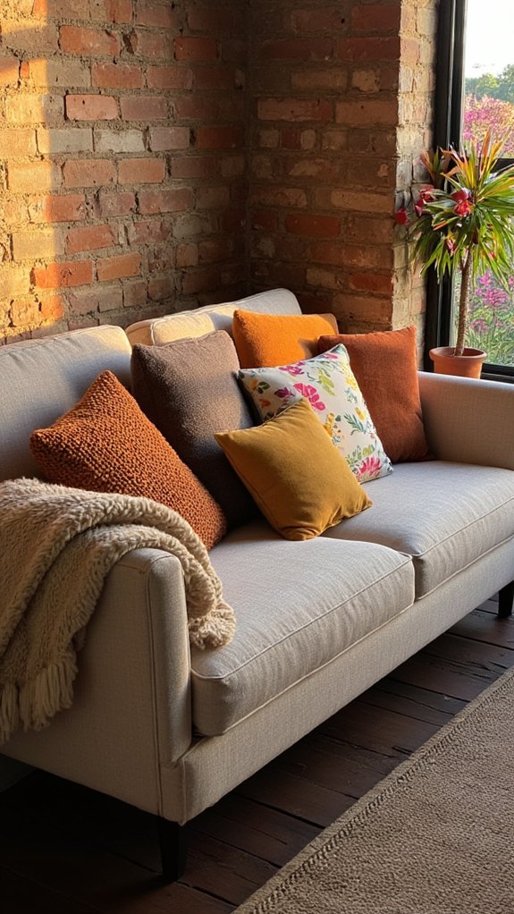 seasonal pillow arrangements change