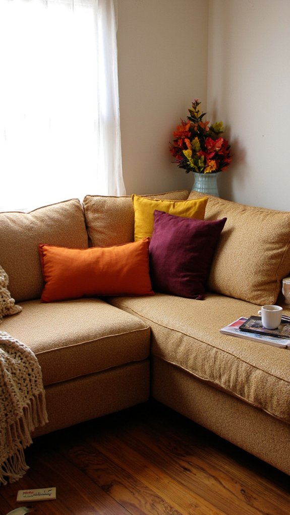 seasonal pillow color arrangement