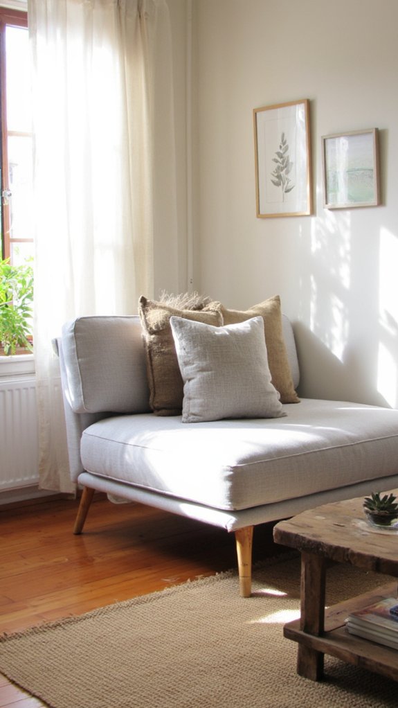 serene light gray sofa