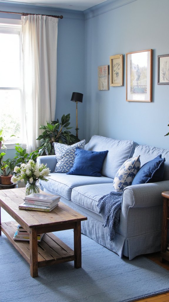 serene monochromatic blue decor