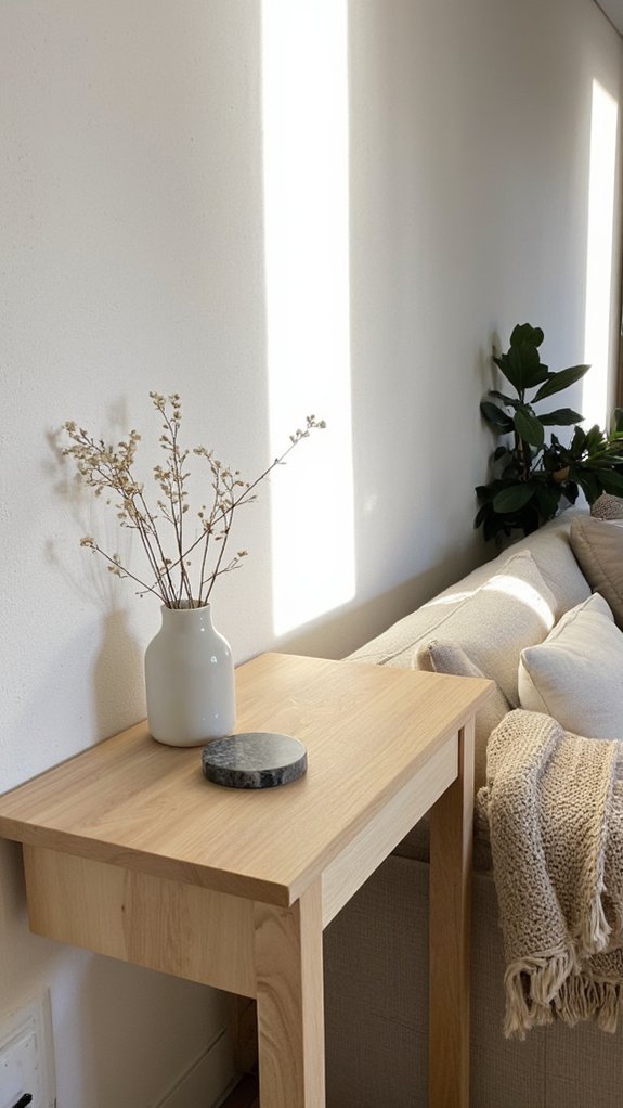 sleek minimalist sofa table