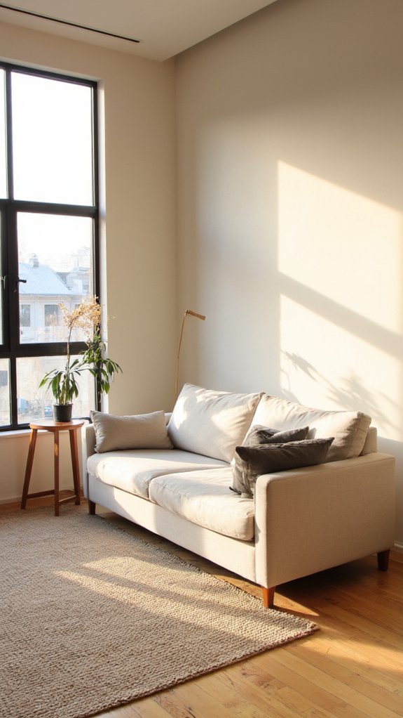 sleek sofas textured rugs