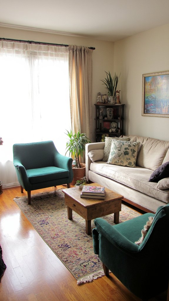 sofa and accent chairs