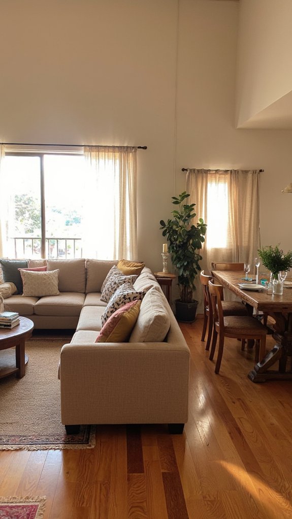 sofa creates natural divide