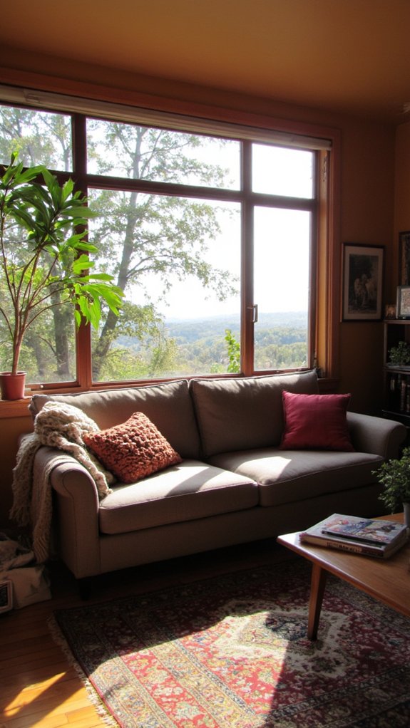 sofa facing beautiful view
