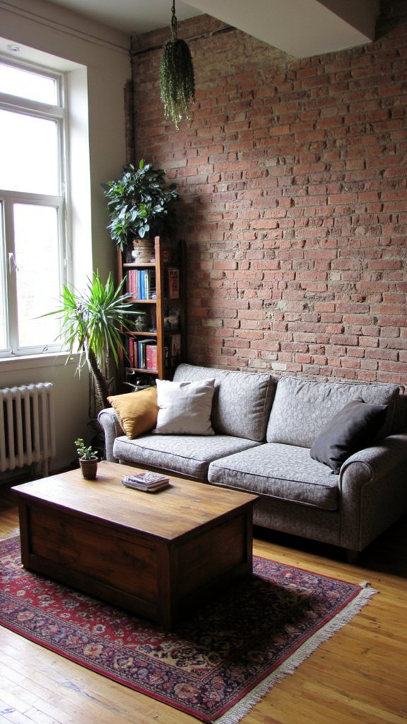 sofa positioned for space