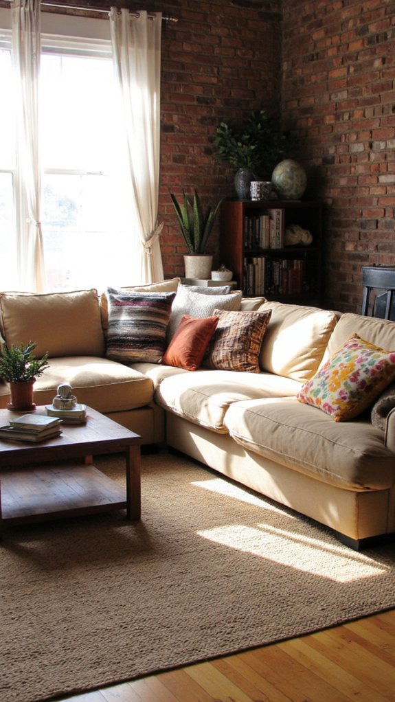 sofa rug interaction for aesthetics