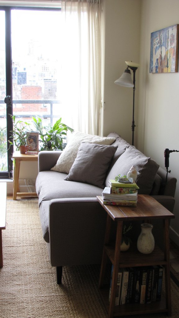 sofa table enhances functionality