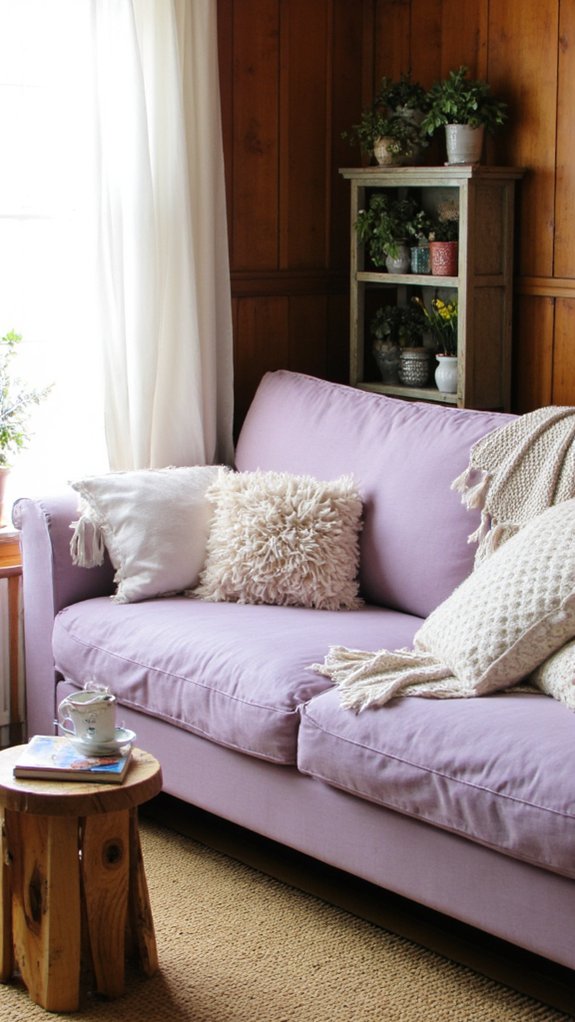 soft mauve sofa elegance