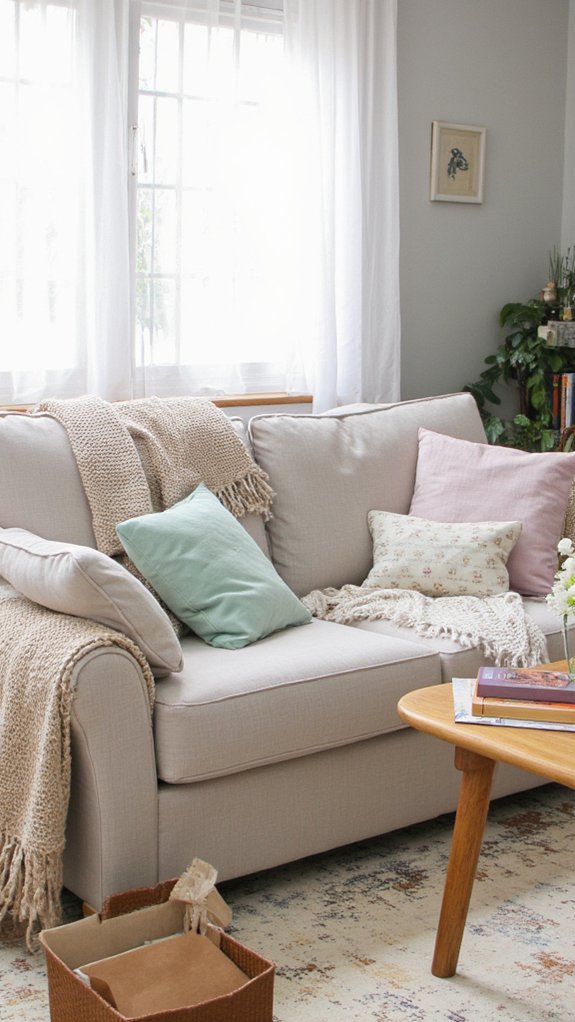 soft pastel living room accents