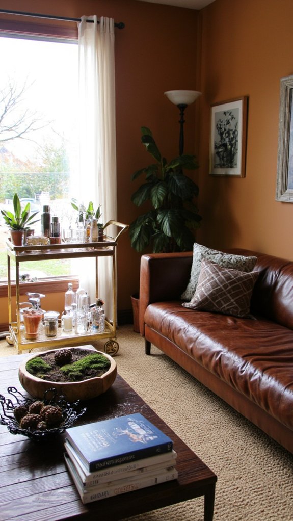 sophisticated bar cart styling