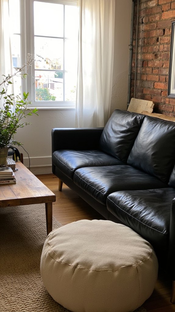 sophisticated leather sofa ensemble