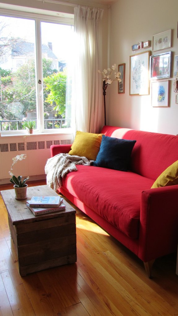 sophisticated red sofa bed