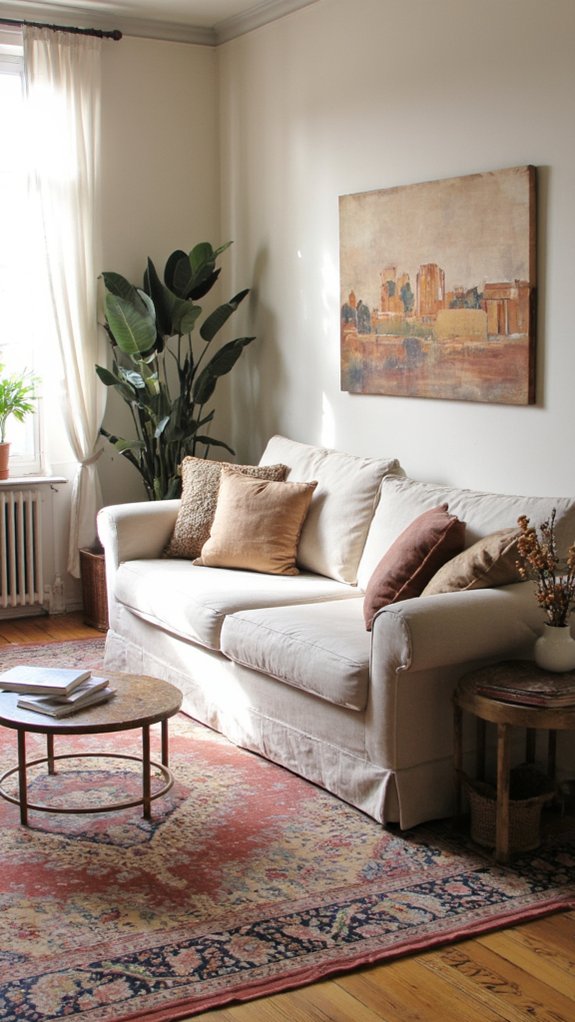 statement rug enhances decor