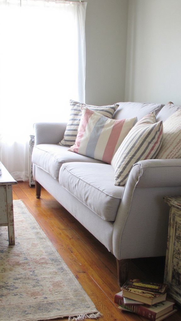 striped pillows enhance elegance