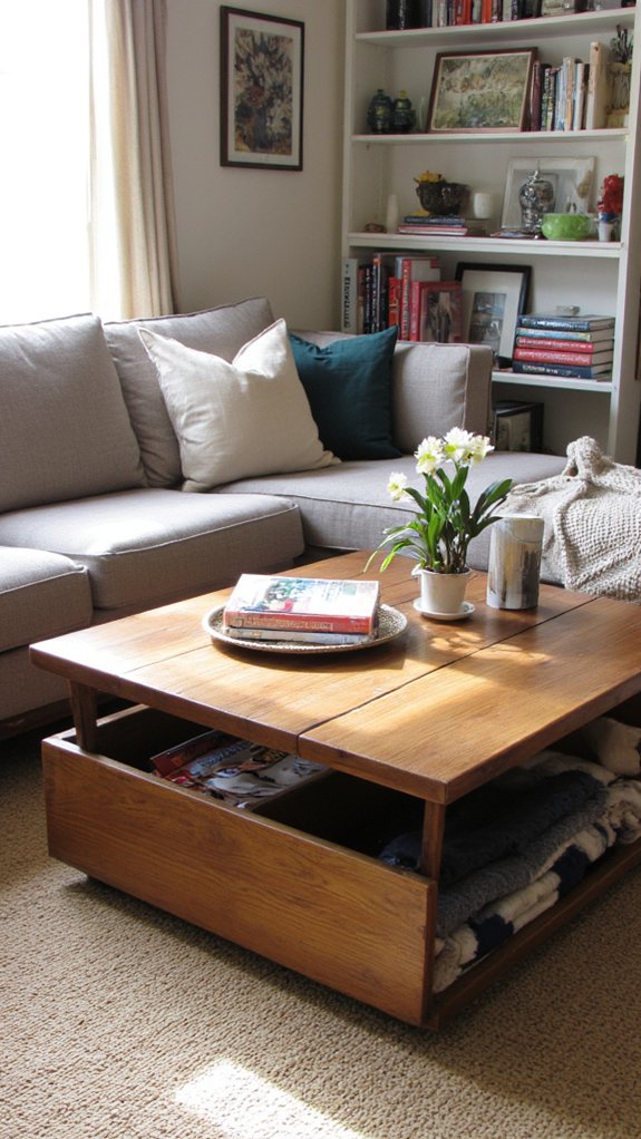 stylish coffee table storage