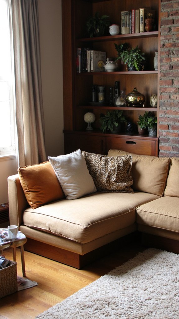 stylish corner sofas with shelving