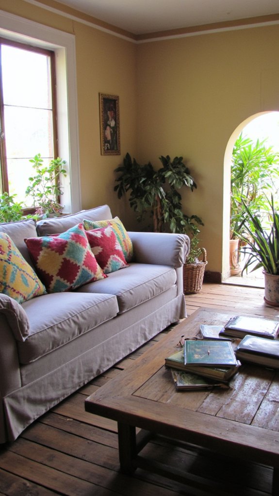 stylish grey sofa contrast